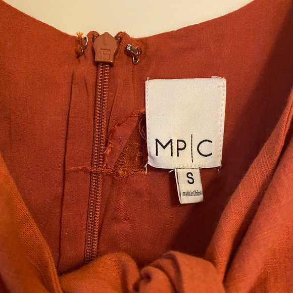 MINKPINK Orange Tie Front Sweetheart Dress - Picture 4 of 4